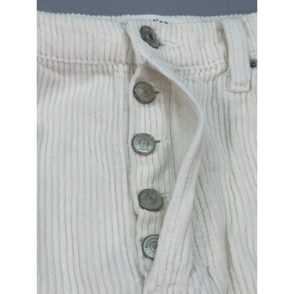 Reformation Rowan High Rise Relaxed Corduroy Pants Ivory White 100% Cotton (26) - Picture 5 of 12
